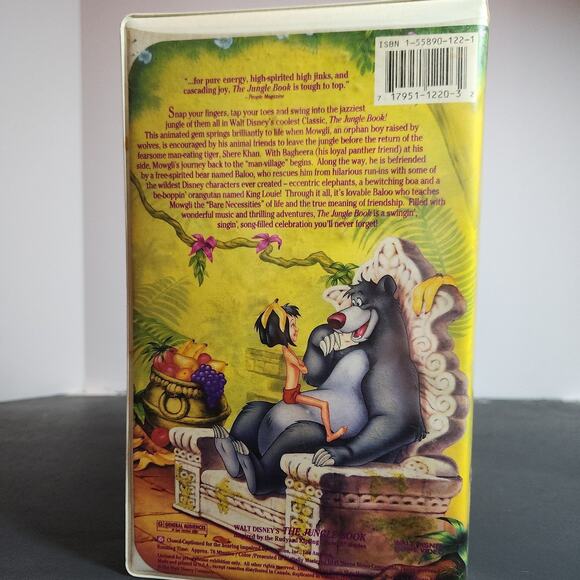 Collectible Walt Disney Classic The Jungle Book VHS Black Diamond edition #1122 - Picture 3 of 8